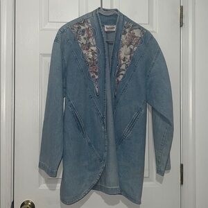 Vintage Floral Embroidered Coastal Cowgirl Denim Jacket
